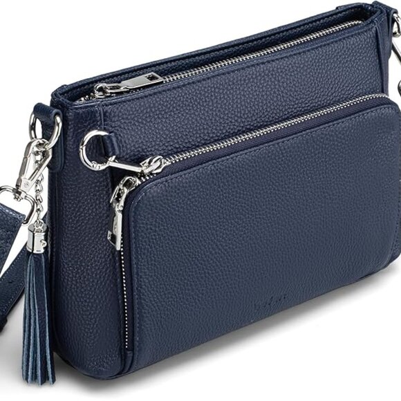 befen Genuine Leather Crossbody Flight Attendant  Shoulder Bag Anti Theft Purse - Picture 3 of 6